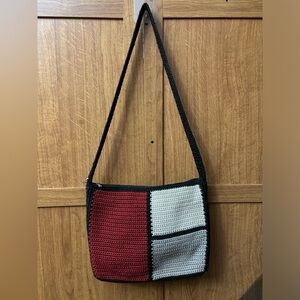 Sak - Crochet Tan/ Taupe  9.5” x Wide 12” x Strap 16”